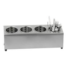 RVS bestekuitgifte unit met 4 bekers 49x17x18 cm zilver Productfoto