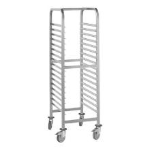 Stainless steel shelf trolley extra heavy 17 shelves 1/1GN 4 swivel castors, 2 w product photo