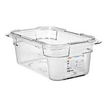 Araven PC food box 1/4 GN 26.5x16.2x15cm 4L transparent with blue lid product photo