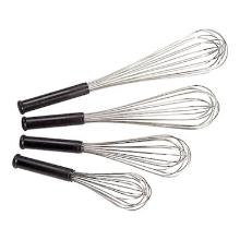 Stainless steel chefs whisk 8-wires with anti-slip handle 25 cm black product photo