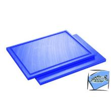 Plastic cutting board with gully 53x32.5x1.5 cm blue product photo