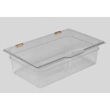 Kunststof gastronorm inzetbak 1/1 GN 53x32.5x15 cm transparant met klapdeksel Productfoto