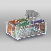 Plastic condiment tray 5-piece transprant photo du produit
