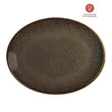 Bonna porcelain plate Moove Ore Tierra oval 21x24 cm brown product photo