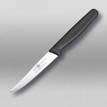 Stainless steel serrated tomato knife with plastic handle 10 cm black product photo
