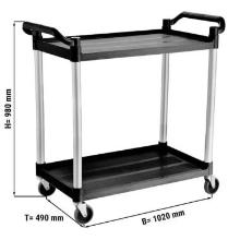 Kunststof serveerwagen 102x49x98 cm 2 bladen zwart Productfoto