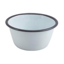 Bol émaillé 50 cl blanc avec un bord gris foncé photo du produit