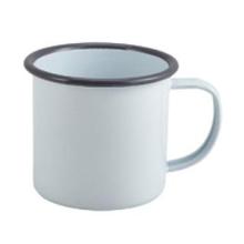Gobelet émaillé 36 cl blanc avec un bord gris foncé photo du produit
