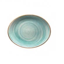 Bonna assiette ovale en porcelaine Moove Aura Aqua ø 25 cm bleu photo du produit