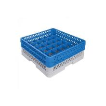 CaterRacks kunststof bekerglazenkorf CR36-2A 36-vaks 50x50x18 cm blauw/grijs Productfoto