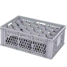 Basic kunststof glazenkorf 24-vaks 60x40x22.4 cm grijs Productfoto