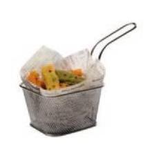 Metalen friet/snack draadmandje 10x8.5x6.5 cm grijs Productfoto