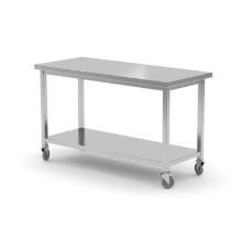Stainless steel work table with shelf 120x60x85 cm silver product photo