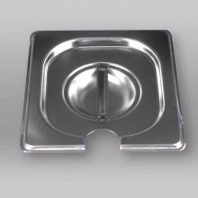 Grocier stainless steel lid with handle and spoon notch for gastronorm container product photo