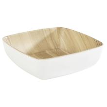 Melamine schaal Frida ø 16.5x5 cm wit/houtlook Productfoto
