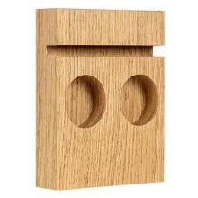 Beukenhouten menukaarthouder 12x15x3.5 cm met 2 uitsp. ø 4.6 cm + uitsp. A6 Productfoto