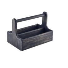 Houten tafelcaddy 25x15.3x17.9 cm zwart Productfoto