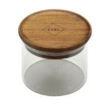 Glazen voorraadpot met acaciahouten deksel ø 8.5 cm 300 ml transparant Productfoto