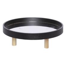 Houten dienblad met onderstel ø 40x11.5 cm zwart Productfoto