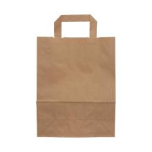 Verive papieren draagtas met platte hengsels 22+10x28 cm bruin Productfoto