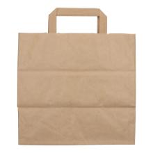 Verive papieren draagtas met platte hengsels 26+17x25 cm bruin Productfoto