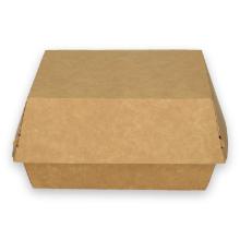 Verive kartonnen hamburgerbak middel 12x12x7 cm bruin/wit Productfoto