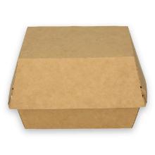 Verive kartonnen hamburgerbak klein 10x11x7.8 cm bruin/wit Productfoto