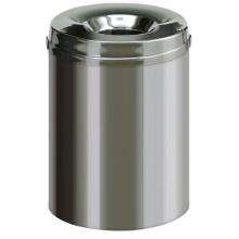 Stainless steel self extinguishing waste paper bin 15L silver product photo
