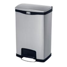 Rubbermaid Slim Jim stainless steel pedal waste bin Step On 50L silver product photo