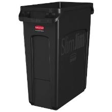 Rubbermaid Slim Jim trash bin with vending channel 60L black product photo