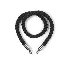 Hemp rope cord for barrier post 150 cm black chrome hook product photo