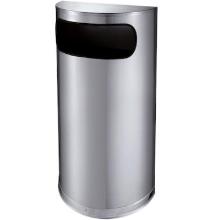 Stainless steel waste bin half round 35L matt silver product photo