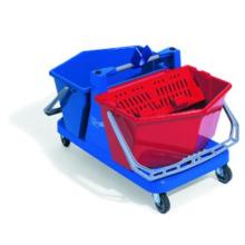 Ecolab plastic double roll bucket Rasant Xpress with wringer red/blue product photo