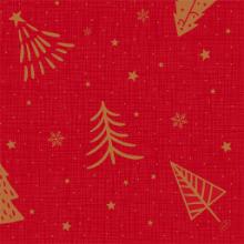 Duni Bio Dunisoft® servet 40x40 cm Shimmer Trees rood met print #2 Productfoto