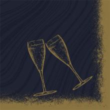 Duni Bio Dunisoft® napkin 40x40 cm Sparkly Cheers black product photo