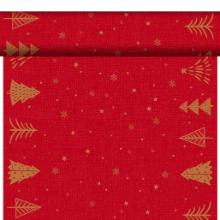 Duni Bio Dunicel® tête à tête 0.4x24 m Shimmer Trees rood met print #2 Productfoto