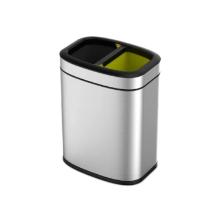 Mat RVS afvalbak 35.5x22.5x43 cm 10+10L Productfoto