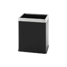 Mat RVS afvalbak dubbelwandig 22.5x16.5x27.5 cm 10L zwart Productfoto