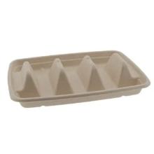 Bagasse taco tray 3-vaks Productfoto