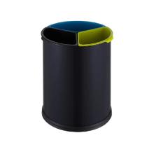 RVS afvalbak &Oslash; 26 cm 3x3.5L zwart Productfoto