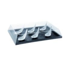 Comatec plastic serving tray PS Textura Atlas 1/2 27.4x19.2x1 cm black product photo