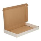 Cardboard postal box box A5 with top flap 25.5x16x2.8 cm white product photo