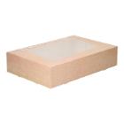 Kartonnen cateringdoos met venster Enjoy Your Food 36x25x8 cm bruin Productfoto