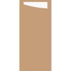 Duni sacchetto 8.5x19 cm eco bruin met tissue servet wit #2 Productfoto