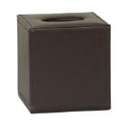 Kunstlederen tissuebox houder vierkant 13.5x13.5x14 cm bruin Productfoto