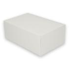 Cardboard cake box with fixed lid rectangle 14x20x8 cm white product photo