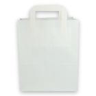Papieren draagtas met platte hengsels 22+10x28 cm wit Productfoto