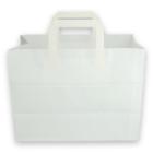 Papieren draagtas met platte hengsels 32+17x27 cm wit Productfoto