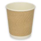 Cardboard cup Hot PE 7 oz / 150 ml ø 7.3 cm double-walled ribbed brown product photo