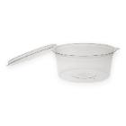 Plastic salad bowl with fixed lid APET ø 15 cm 750 cc transparent product photo